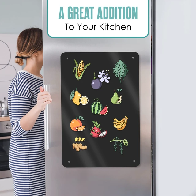 Alt view image 6 of 7 - Magnetic Board Magnet Board for Wall Metal Sheets for Magnets Black 18x12 | Kids, Bulletin, Hanging, Memo, Plate, Souvenir, Large Display Panel, Photo, Dry Erase, Classroom, Decorative