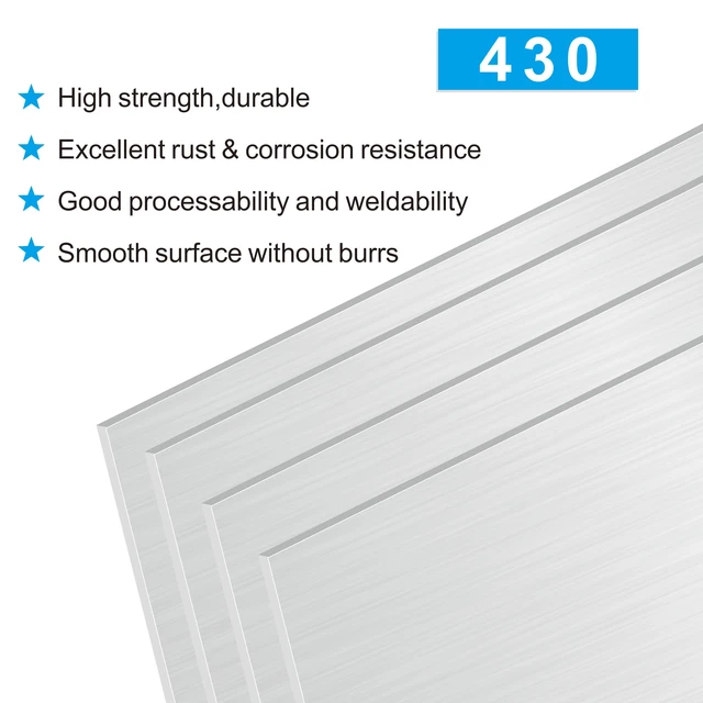 Alt view image 3 of 7 - 4PCS 8"x12"x1/32 Stainless Steel Sheets Metal Sheet Plates for Magnetic Mount Board Wall,Tickness 0.8mm 430 Stainless Steel Shim Stock Plates for Crafting, Kitchen, Office