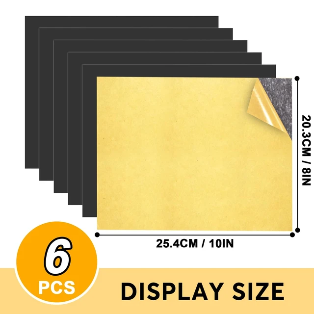 Alt view image 2 of 7 - Cuttable Adhesive Magnetic Sheets 6 Pack, Each 8" x 10" | Stick Magnetic Paper with Adhesive Backing for Crafts, Paper Magnets and Stickers