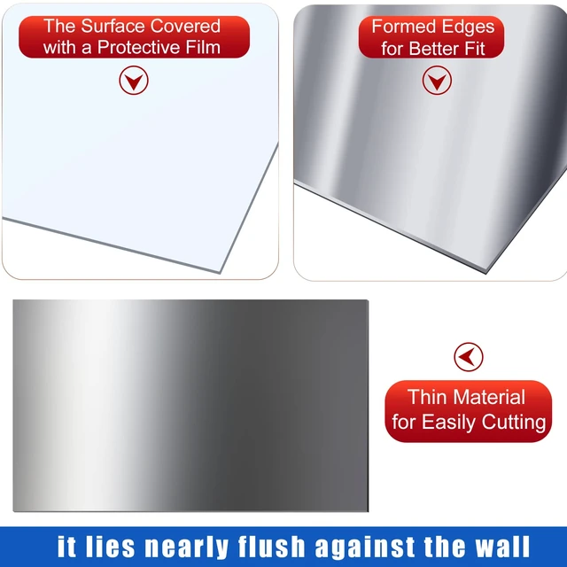 Alt view image 3 of 6 - 2 Pcs 2 Pcs 304 Stainless Steel Sheet | 12 x 6 x 0.018 Inch, Metal Sheet for Crafting, Not Magnetic Flat Sheets, Kitchen DIY Craft Making, Smooth Surface Finish