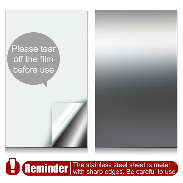 Alt view image 4 of 6 - 2 Pcs 2 Pcs 304 Stainless Steel Sheet | 12 x 6 x 0.018 Inch, Metal Sheet for Crafting, Not Magnetic Flat Sheets, Kitchen DIY Craft Making, Smooth Surface Finish
