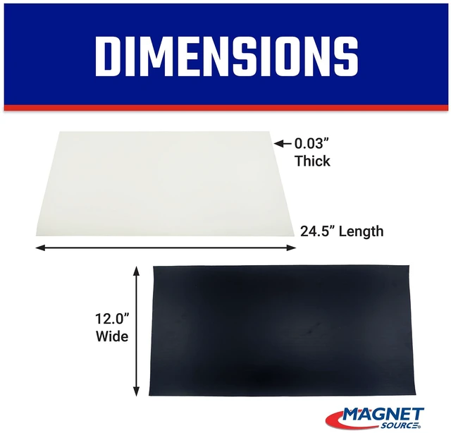 Alt view image 2 of 7 - Flexible Magnetic Sheet - Non-Adhesive Magnet - Ideal for Car Signs - Strong DIY Magnets for Fridge, Dry Erase Board, Crafting - 24.5" L x 12" W - White Vinyl Front - 1-Pack
