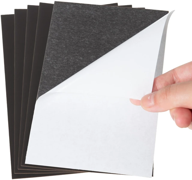 Main image of 4x6 Inch Magnetic Adhesive Sheets Cuttable 60 Mil Thick Magnetic Sheets Flexible Sticky for Crafts Making Metal Scrapbook Cutting Dies Fridge Photos Drawings 5 Pack