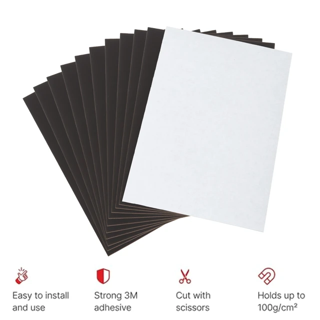 Alt view image 3 of 6 - 4x6 Inch Magnetic Adhesive Sheets Cuttable 60 Mil Thick Magnetic Sheets Flexible Sticky for Crafts Making Metal Scrapbook Cutting Dies Fridge Photos Drawings 5 Pack