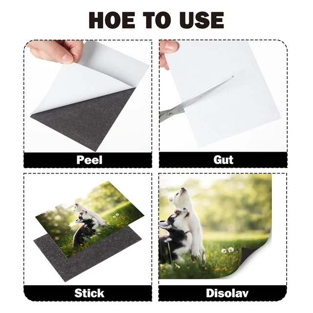 Alt view image 4 of 6 - 4x6 Inch Magnetic Adhesive Sheets Cuttable 60 Mil Thick Magnetic Sheets Flexible Sticky for Crafts Making Metal Scrapbook Cutting Dies Fridge Photos Drawings 5 Pack