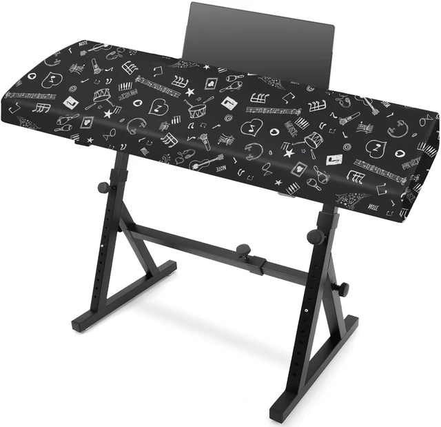 Main image of 88 Keys Piano Keyboard Cover with Music Stand Opening, Symbols | Stretchy Dirt Proof Music Stand Opening for Digital Electronic Piano