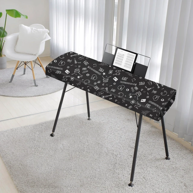 Alt view image 5 of 7 - 88 Keys Piano Keyboard Cover with Music Stand Opening, Symbols | Stretchy Dirt Proof Music Stand Opening for Digital Electronic Piano