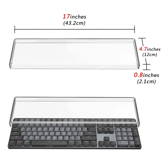 Alt view image 4 of 6 - Full Size Keyboard Dust Cover, Clear Acrylic Keypads Cover for 104 Keys Computer Mechanical Keyboard, Compatible with Logitech MX Mechanical