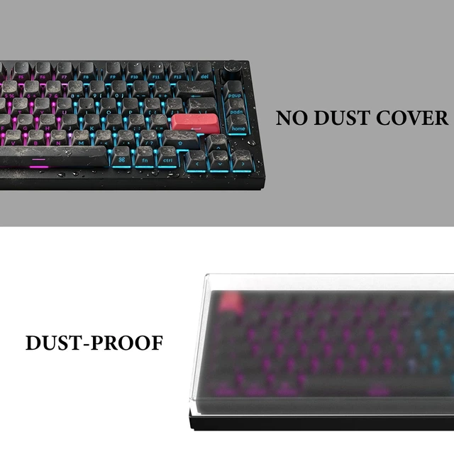 Alt view image 2 of 6 - 75% 84-Key Knob Keyboard Dust Cover, Acrylic Keypads Cover, Compatible with Keychron Q1 HE/Max/Pro / V1 / V1 Max/Aula F75 Pro, F75 (Frosted)