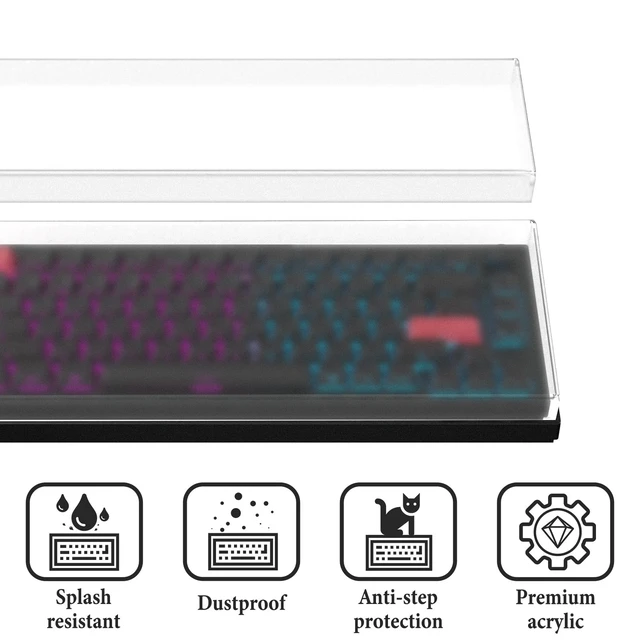 Alt view image 3 of 6 - 75% 84-Key Knob Keyboard Dust Cover, Acrylic Keypads Cover, Compatible with Keychron Q1 HE/Max/Pro / V1 / V1 Max/Aula F75 Pro, F75 (Frosted)