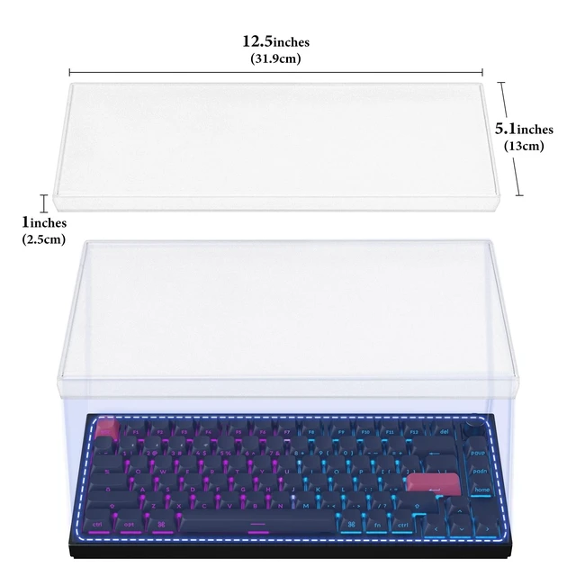 Alt view image 4 of 6 - 75% 84-Key Knob Keyboard Dust Cover, Acrylic Keypads Cover, Compatible with Keychron Q1 HE/Max/Pro / V1 / V1 Max/Aula F75 Pro, F75 (Frosted)