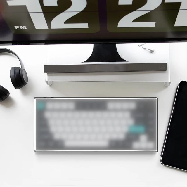 Alt view image 6 of 6 - 75% 84-Key Knob Keyboard Dust Cover, Acrylic Keypads Cover, Compatible with Keychron Q1 HE/Max/Pro / V1 / V1 Max/Aula F75 Pro, F75 (Frosted)
