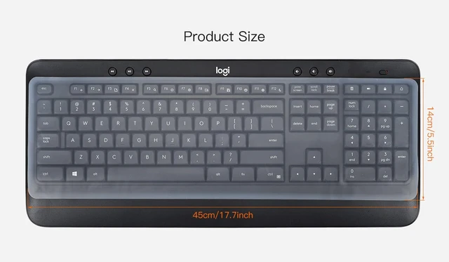 Alt view image 3 of 7 - Universal Keyboard Cover Skin for Standard Size PC Computer Desktop Keyboard Ultra Thin Silicone Waterproof Dustproof Keyboard Cover Skin Protector, Clear (Size: 17.7" x 5.5")