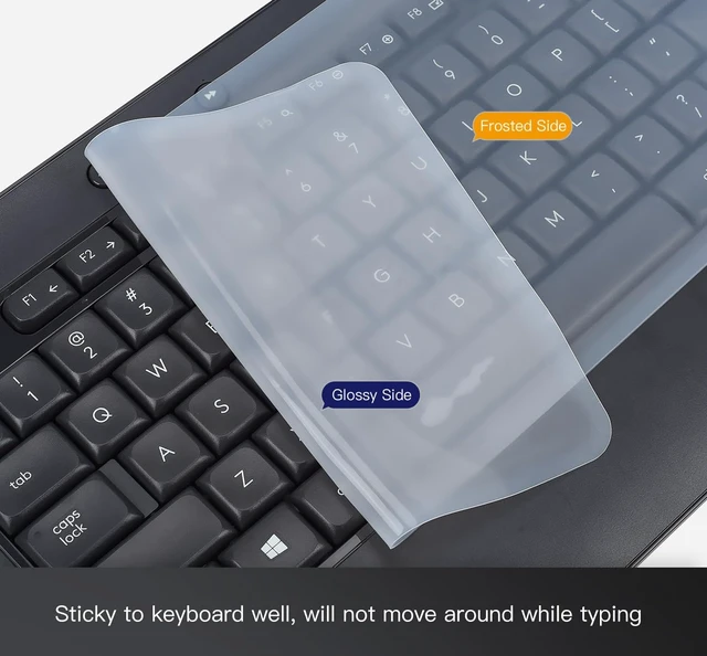 Alt view image 2 of 7 - Universal Keyboard Cover Skin for Standard Size PC Computer Desktop Keyboard Ultra Thin Silicone Waterproof Dustproof Keyboard Cover Skin Protector, Clear (Size: 17.7" x 5.5")