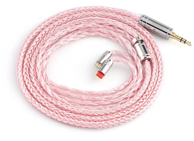 Main image of Tripowin Zonie 16 Core Silver Plated IEM Cable, 2pin 0.78mm, 3.5mm | 1.25m SPC in Ear Monitor Wire, Earphone Upgraded Cords for 7hz Zero:2 Orchestra Lite Cadenza Hype4 Supermix4, Pink
