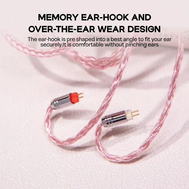Alt view image 7 of 7 - Tripowin Zonie 16 Core Silver Plated IEM Cable, 2pin 0.78mm, 3.5mm | 1.25m SPC in Ear Monitor Wire, Earphone Upgraded Cords for 7hz Zero:2 Orchestra Lite Cadenza Hype4 Supermix4, Pink