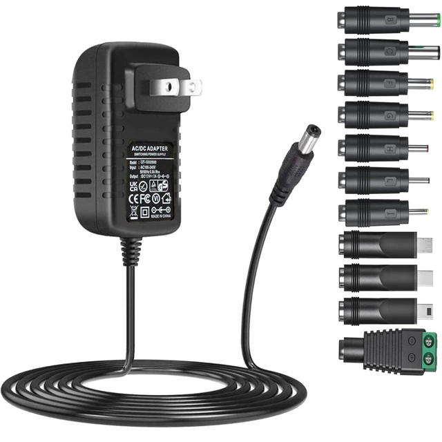 Main image of Universal 5V 3A Ac Adapter DC5V Power Supply Charger with 11 DC Plug Tips AC120V to DC5v 3a 2.5a 2a 1.5a 1a Power Adapter for Baby Monitor Graco Swing Raspberry Pi USB HUB 5volt ac-dc Adapter 6FT