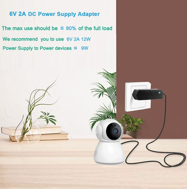 Alt view image 4 of 5 - DC 6V 2A Power Supply Adapter | 100-240V AC Input, 5.5x2.5mm Connector, dc Plug, AC/DC Transformer adapter