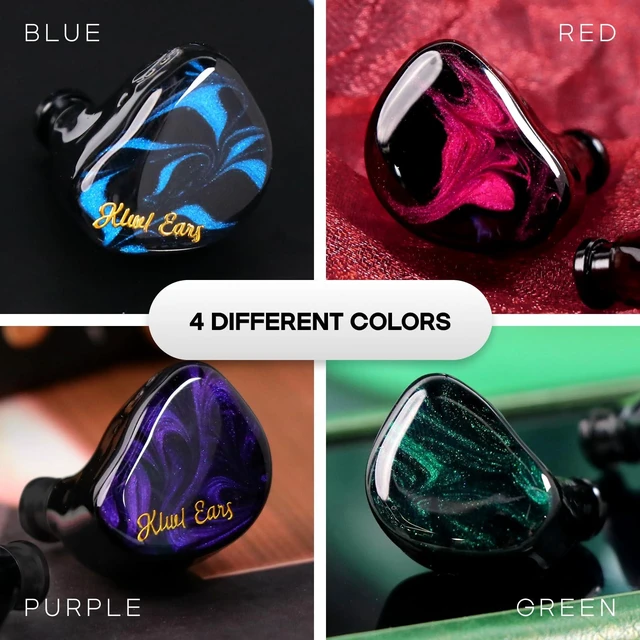 Alt view image 6 of 7 - Kiwi Ears Cadenza 10mm Beryllium Dynamic Driver IEMs, Red with 3D-Printed Shell, Audiophile Sound Balance, Detachable 0.78 2pin 3.5mm IEM Cable for Music Enthusiasts Musicians