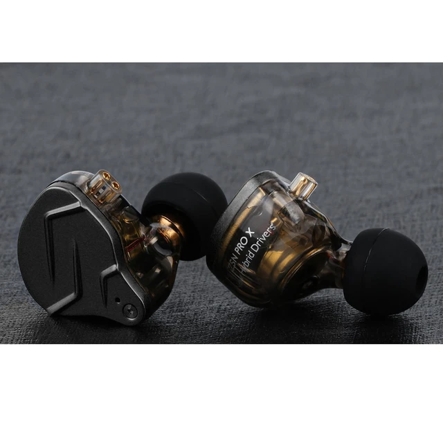 Alt view image 6 of 7 - KZ ZSN PRO X 1BA+1DD Hybrid Driver IEM HiFi Wired Earbuds Metal HiFi in-Ear Monitor with Detachable Recessed 2Pin Cable, Zinc Alloy Panel, without Mic, Grey