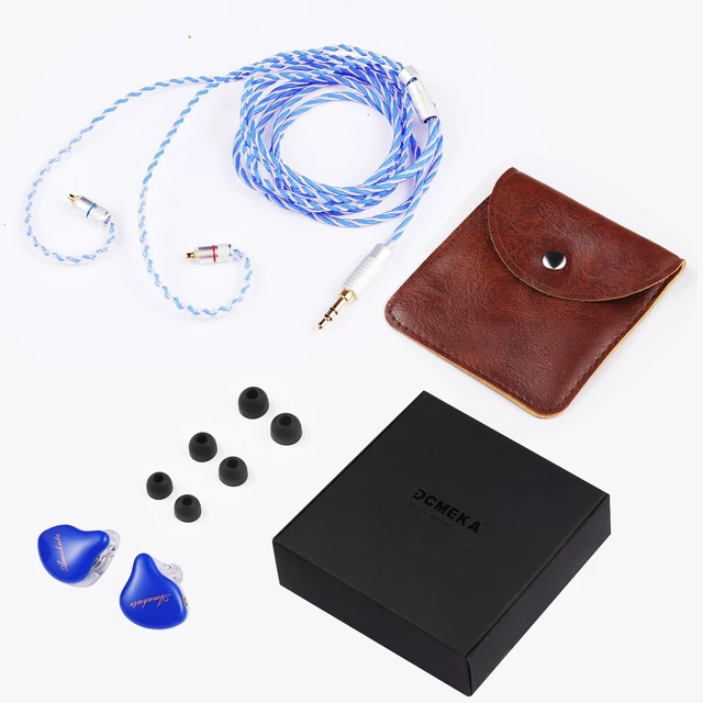 Alt view image 7 of 7 - in-Ear Monitor with Detachable Silver-Plated,no mic | HiFi IEM, Tesla Dual Dynamic Driver Wired Earbuds, Noise-Isolating In-Ear Headphones for Singers & Audiophiles (Blue & Clear)