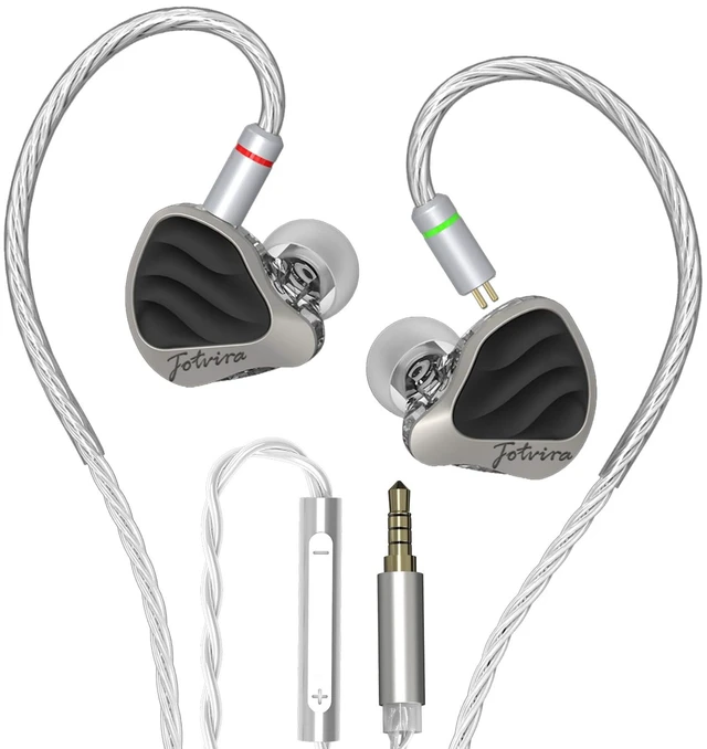 Main image of HiFi Wired in-Ear Monitors with Microphone,3.5mm,10mm Driver | Noise Isolating,Detachable Silver-Plated Cable,Zinc Alloy Faceplate,for Music Lovers/Gaming