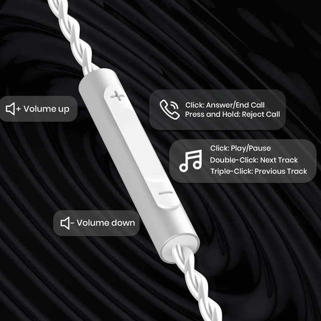 Alt view image 3 of 7 - HiFi Wired in-Ear Monitors with Microphone,3.5mm,10mm Driver | Noise Isolating,Detachable Silver-Plated Cable,Zinc Alloy Faceplate,for Music Lovers/Gaming