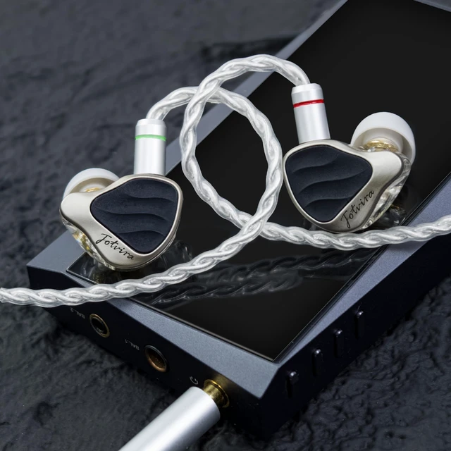 Alt view image 7 of 7 - HiFi Wired in-Ear Monitors with Microphone,3.5mm,10mm Driver | Noise Isolating,Detachable Silver-Plated Cable,Zinc Alloy Faceplate,for Music Lovers/Gaming