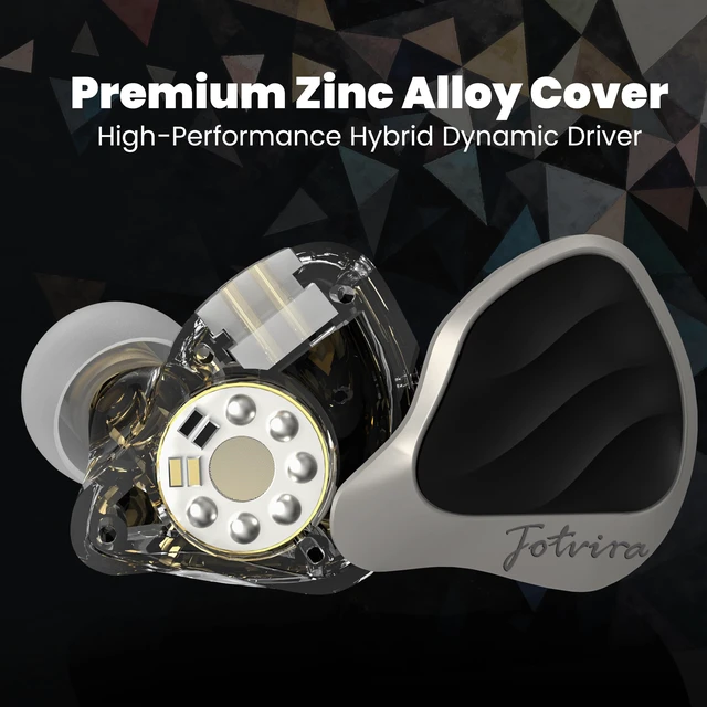 Alt view image 6 of 7 - HiFi Wired in-Ear Monitors with Microphone,3.5mm,10mm Driver | Noise Isolating,Detachable Silver-Plated Cable,Zinc Alloy Faceplate,for Music Lovers/Gaming