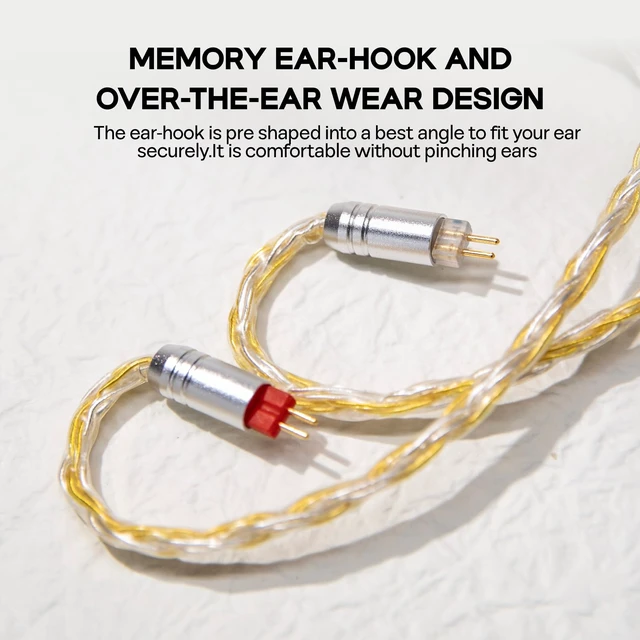 Alt view image 7 of 7 - Tripowin Zonie 16 Core Silver Plated IEM Cable, 2pin 0.78mm, 3.5mm | 1.25m SPC in Ear Monitor Wire, Earphone Upgraded Cords for 7hz Zero:2 Orchestra Lite Cadenza Hype4 Supermix4, Gold