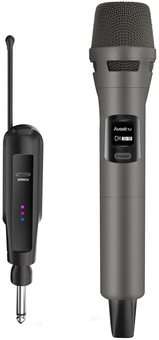 Main image of Wireless Microphone,100ft Range,10Hs Rechaegeable Battery for Karaoke | Rechargeable Receiver and Mics, Clear Sound, Noise Cancellation, Amps Via 6.35/3.5Mm, for Church, Party, Wedding, DJ & Events