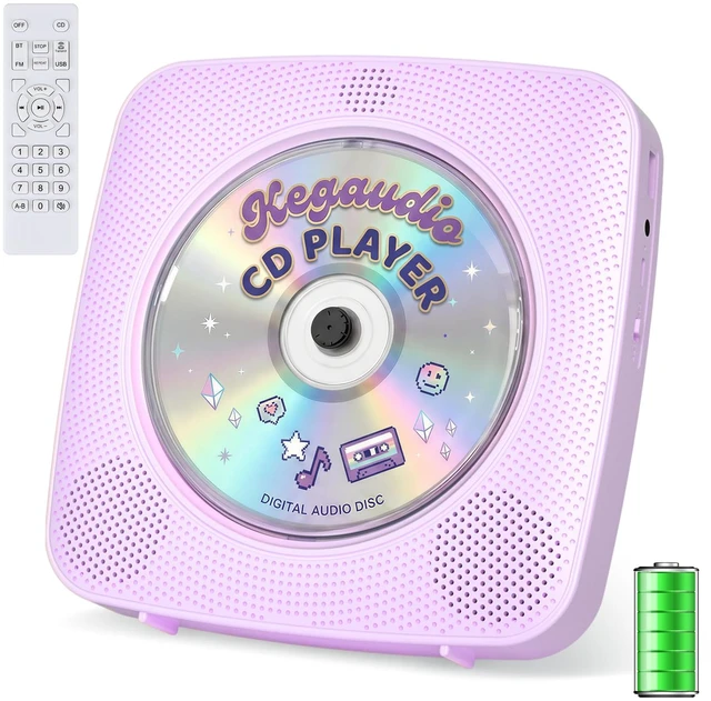 Main image of CD Player Portable Bluetooth Rechargeable: CD Players for Home 1800mAh Desktop Wall CD Player with Speakers with Dust Cover FM Radio USB Remote Control