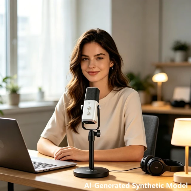 Alt view image 4 of 7 - 3 in 1 Desktop Microphone Stand, Height Adjustable Table Mic Stand | Iron material, 1lbs Round Base, with Mic Clip, Cell Phone Clip, 5/8" to 3/8" Metal Adapter for Podcast Livestream Recording