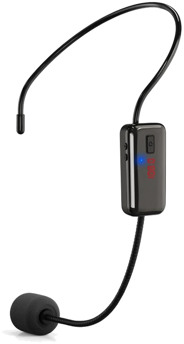 Main image of Wireless FM Headset Microphone, Rechargeable Hands-Free Mic for Voice Amplifier, Perfect for Teacher, Tour Guide, Church, Conference, Public Speaking & Karaoke