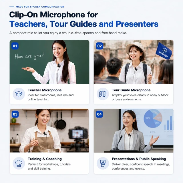 Alt view image 3 of 7 - Clip-on Lavalier Microphone for Voice Amplifier, 3.5mm Wired Mic | Replacement Collar Mic Compatible with All WinBridge Voice Amplifiers for Teaching, Tour Guide & Presentation, S6