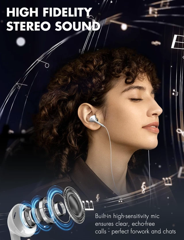 Alt view image 3 of 7 - Wired Earbuds, Ultra Clear Calls & no Noise Earbuds Wired for iPhone 14/13/12/11/XR/XS/X/8/7/SE/Pro/Pro Max/Support All iOS System2 Pack