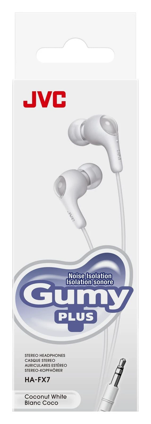 Alt view image 6 of 6 - Gumy in Ear Earbud Headphones, Powerful Sound, Comfortable and Secure Fit, Silicone Ear Pieces S/M/L - HAFX7W White