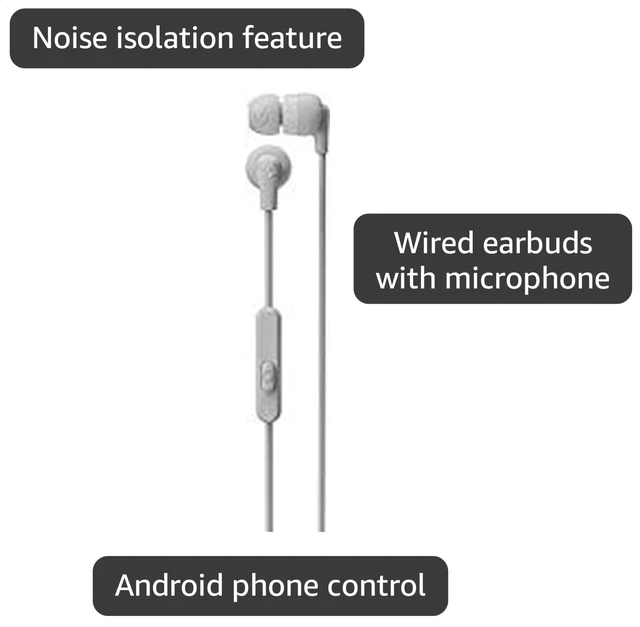 Alt view image 3 of 6 - Skullcandy Ink'd+ in-Ear Wired Earbuds, Microphone, Works with Bluetooth Devices and Computers - Mod White