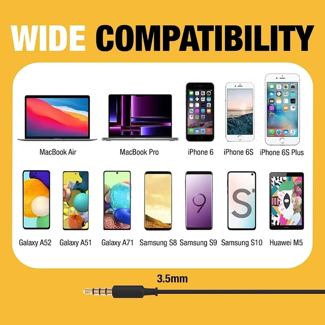 Alt view image 5 of 7 - Heavy Duty Wired Earphones with Microphone, 3.5mm | Jobsite Earbuds Wired, Water-Resistant 3.5mm Earbuds with Mic, Connected Headphones for Outdoor Work