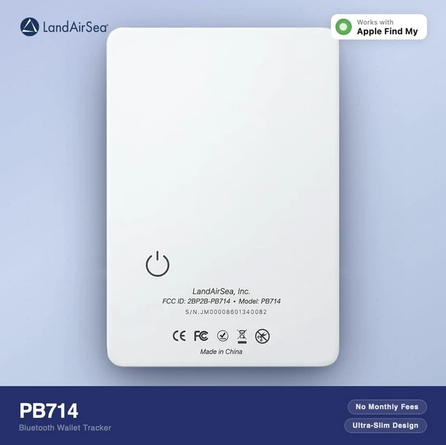 Alt view image 7 of 7 - PB714 Ultra-Slim Apple Find My Wallet Tracker with Secure Adhesive, No Monthly Fee Bluetooth Item Locator for Wallets, Passports & Luggage