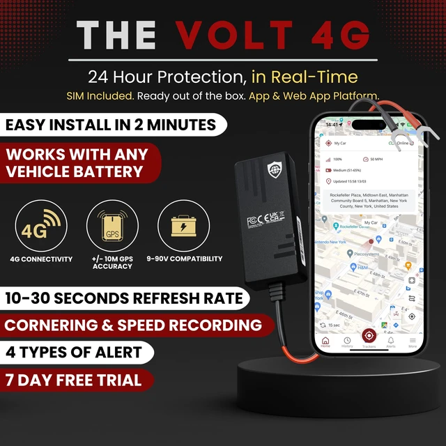 Alt view image 2 of 6 - Volt - Real Time GPS Tracker Device - Car, Van, Motorbike, Caravan, Motorhome, Tractor, Coach & Car Tracker - 9-90V, Self-Install Including SIM & Data, 7 Day Free Trial