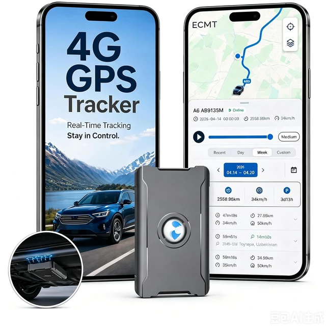Main image of GPS Tracker for Vehicles, Real-Time Tracking, Geofence, Movement Alerts | Hidden magnetic mount, 10-second updates, 180-day trip history, waterproof design, subscription required