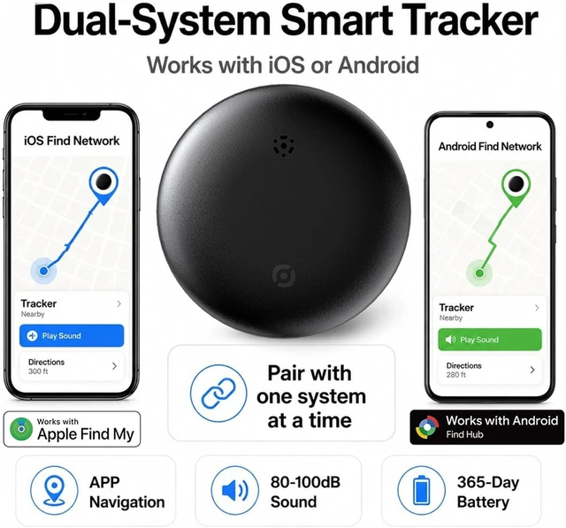 Alt view image 2 of 7 - GPS Tracker for Vehicles No Subscription, iOS & Android, 2 Pack | IP66 Waterproof Car Tracker Tag, Precise Location Bluetooth Tracker Device, Compatible with Apple Find My & Google Find Hub