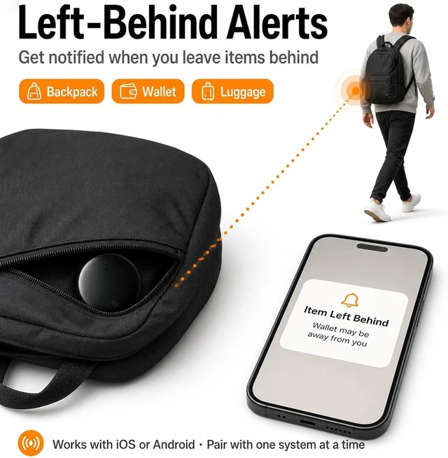 Alt view image 4 of 7 - GPS Tracker for Vehicles No Subscription, iOS & Android, 2 Pack | IP66 Waterproof Car Tracker Tag, Precise Location Bluetooth Tracker Device, Compatible with Apple Find My & Google Find Hub