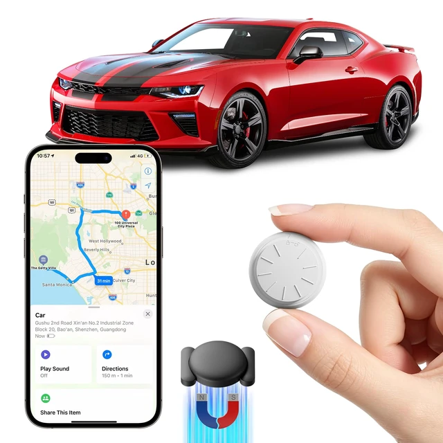 Main image of GPS Tracker for Vehicles, 1 PCS Real-Time Undetectable GPS Tracker for Car - No Monthly Fee & SIM Card for Hidden Magnetic GPS Locator for iOS Only, Ultra-Slim, Waterproof Car Tracker, Safe & Durable