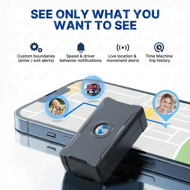 Alt view image 7 of 7 - GPS Tracker for Vehicles, Magnetic Waterproof 4G Car Tracker Hidden, Long Battery, Tracking Devices for Cars, Trucks, Trailers, Motorcycle, RV, Geo-Fence, Global Tracking. Subscription Required