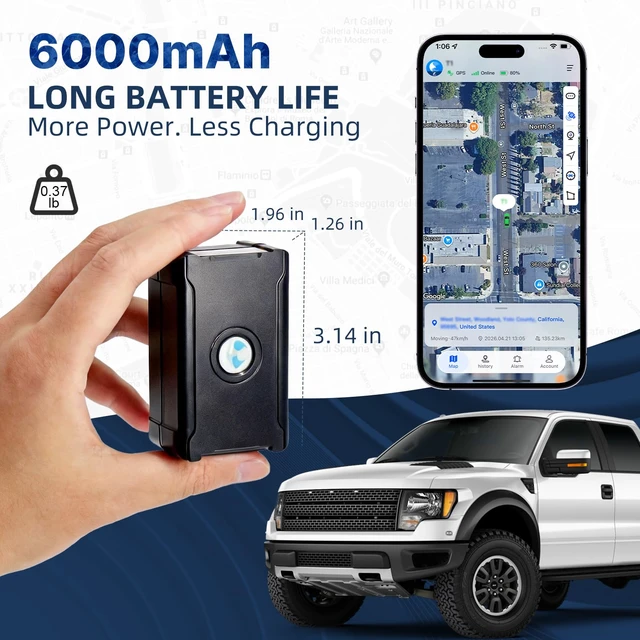 Alt view image 6 of 7 - GPS Tracker for Vehicles, Magnetic Waterproof 4G Car Tracker Hidden, Long Battery, Tracking Devices for Cars, Trucks, Trailers, Motorcycle, RV, Geo-Fence, Global Tracking. Subscription Required