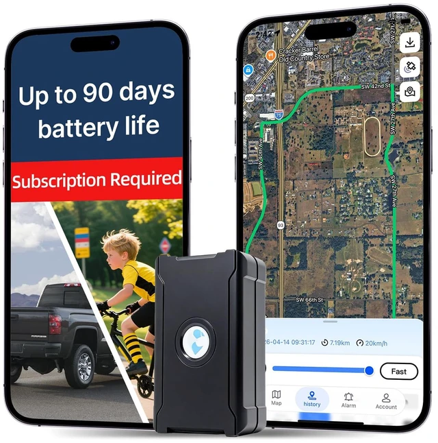 Main image of GPS Tracker for Vehicles, Magnetic Waterproof 4G Car Tracker Hidden, Long Battery, Tracking Devices for Cars, Trucks, Trailers, Motorcycle, RV, Geo-Fence, Global Tracking. Subscription Required