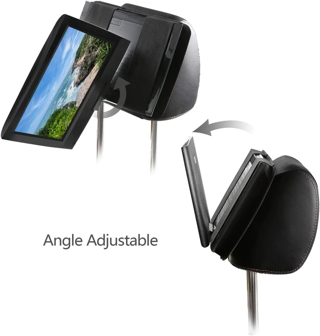 Alt view image 3 of 7 - DVD Player Headrest Mount Holder Portable DVD Player Mount Car Back seat Headrest Holder for Swivel & Flip Portable DVD Player 7 inch to 12 inch - Black