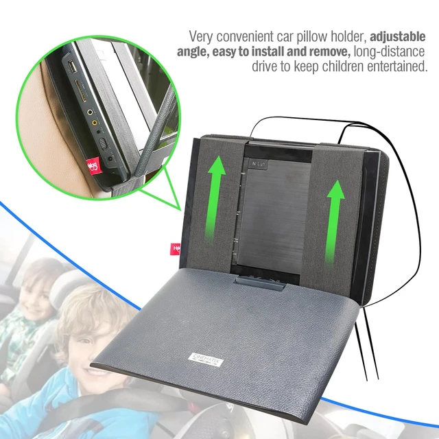 Alt view image 4 of 7 - DVD Player Headrest Mount Holder Portable DVD Player Mount Car Back seat Headrest Holder for Swivel & Flip Portable DVD Player 7 inch to 12 inch - Black